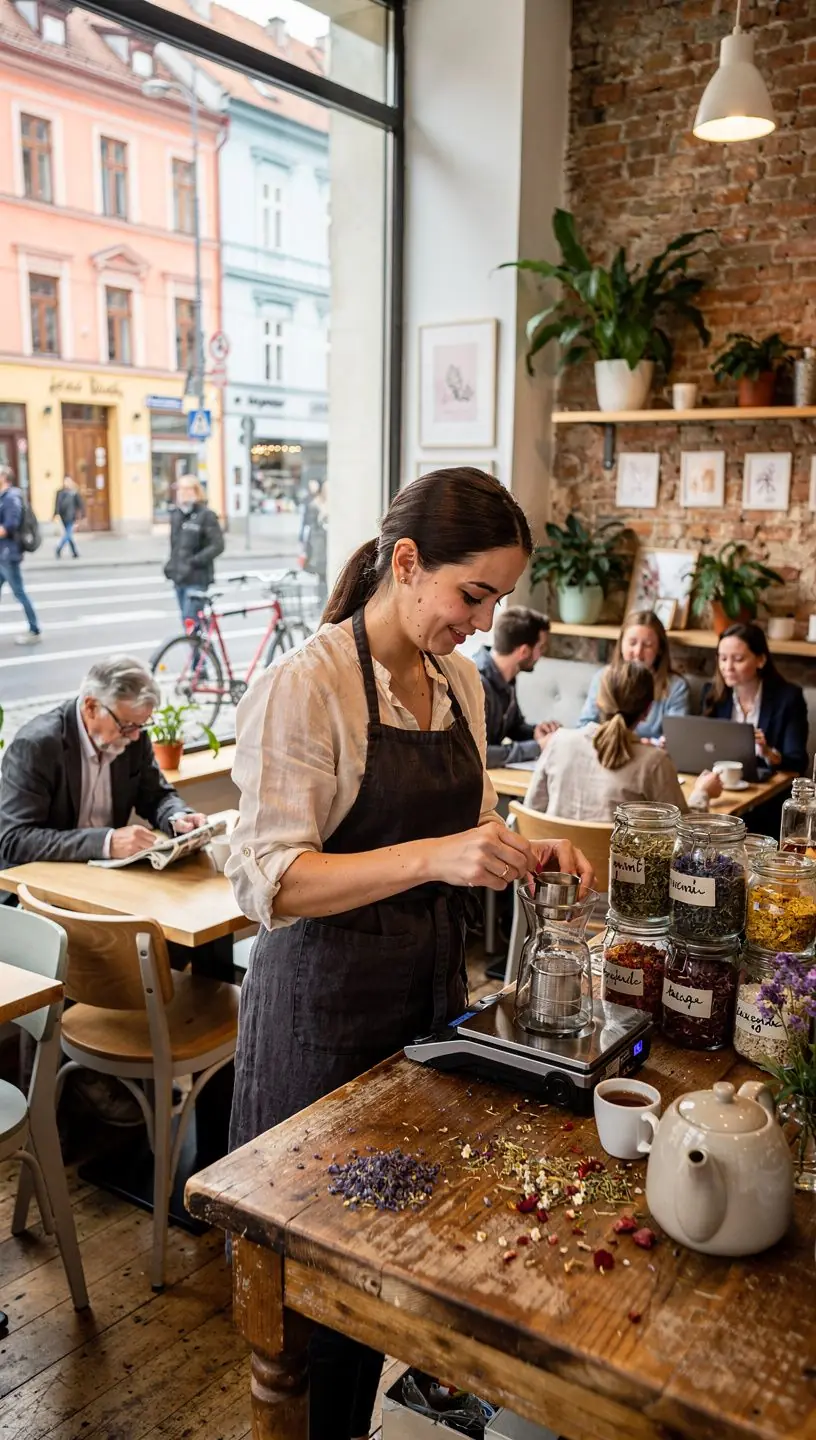 Elegantná čajová súprava s kvetinovým motívom na stole